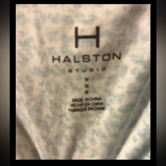 H Halston Studio Y-back Strappy Tank Top Blue Woven Racer Back Scoop Neck NWT - Picture 5 of 7